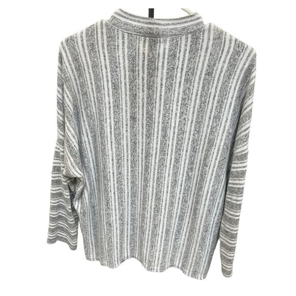 Chacha Vente Pullover Womens Gray Striped Sweater Size M‎ - Picture 2 of 6